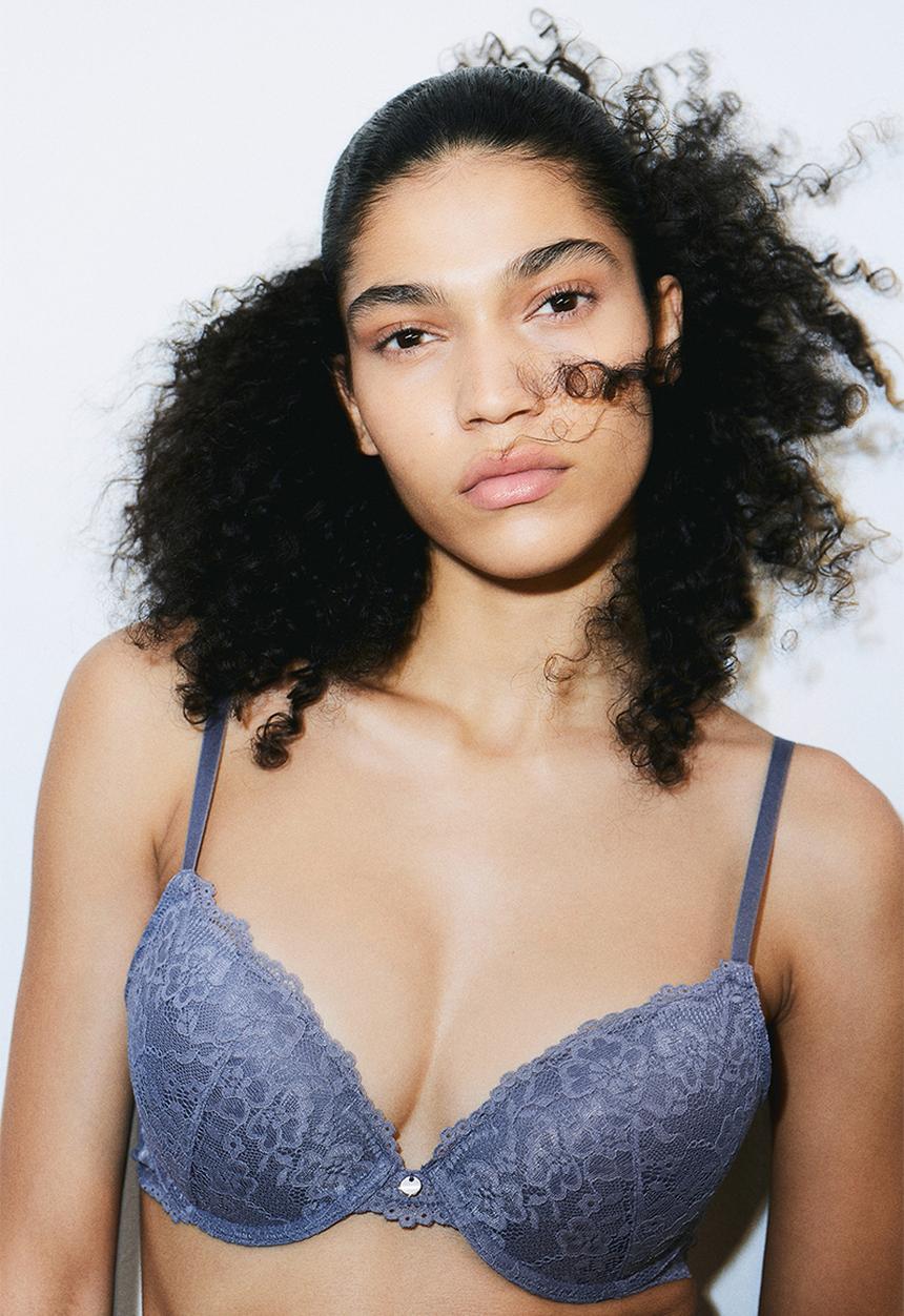 H&M - Lace push-up bra - blue
