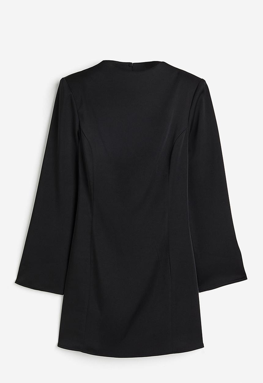 H&M - Open-back satin dress - black