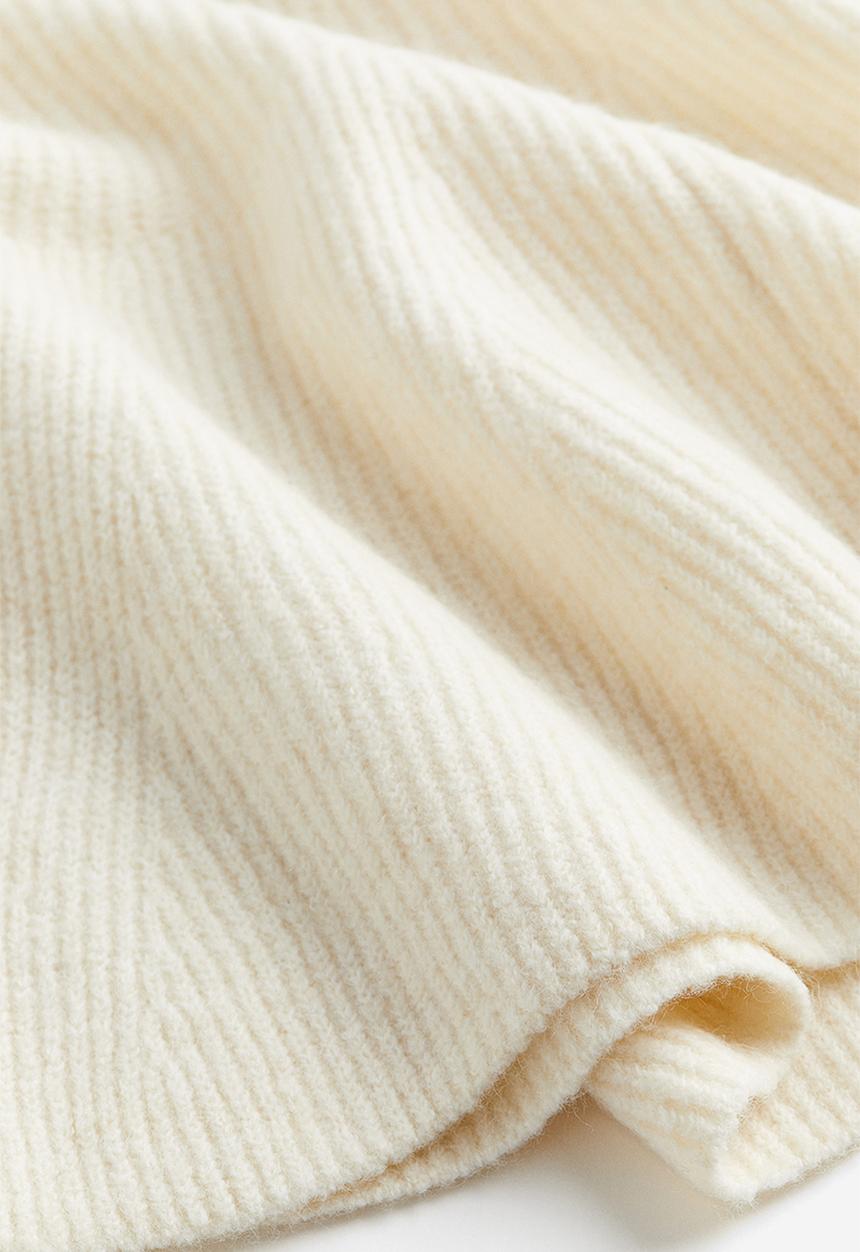 H&M - Rib-knit peplum jumper - cream