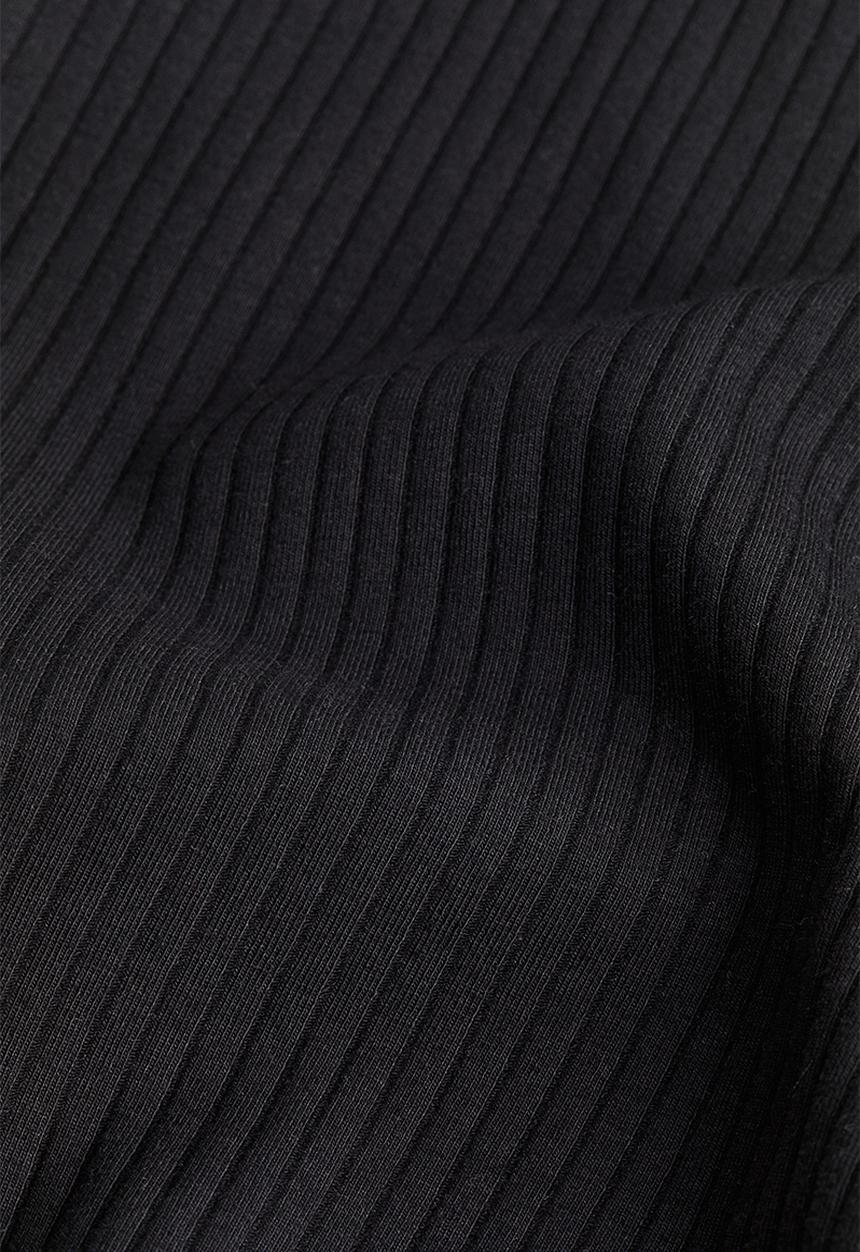 H&M - Ribbed square-neck top - black