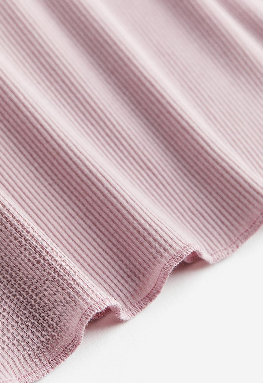 H&M - Sheer ribbed top - pink