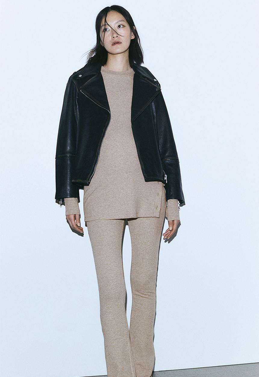 H&M - Mama before & after ribbed trousers - beige
