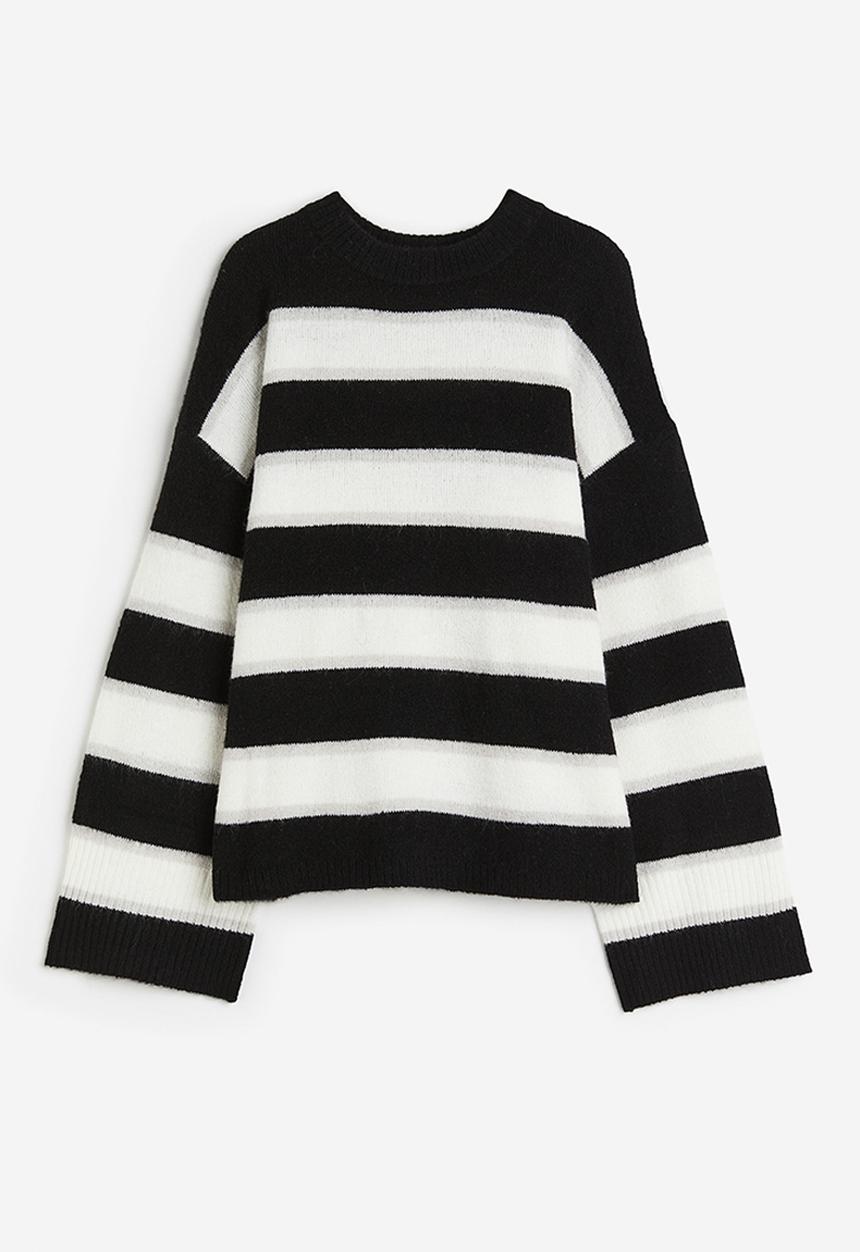 H&M - Jumper - black striped