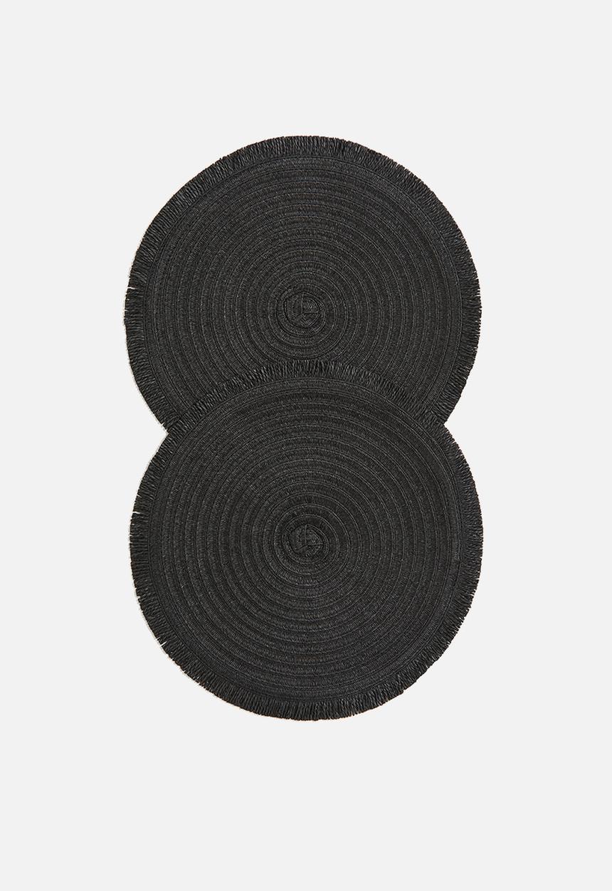 H&M - 2-Pack round place mats - black