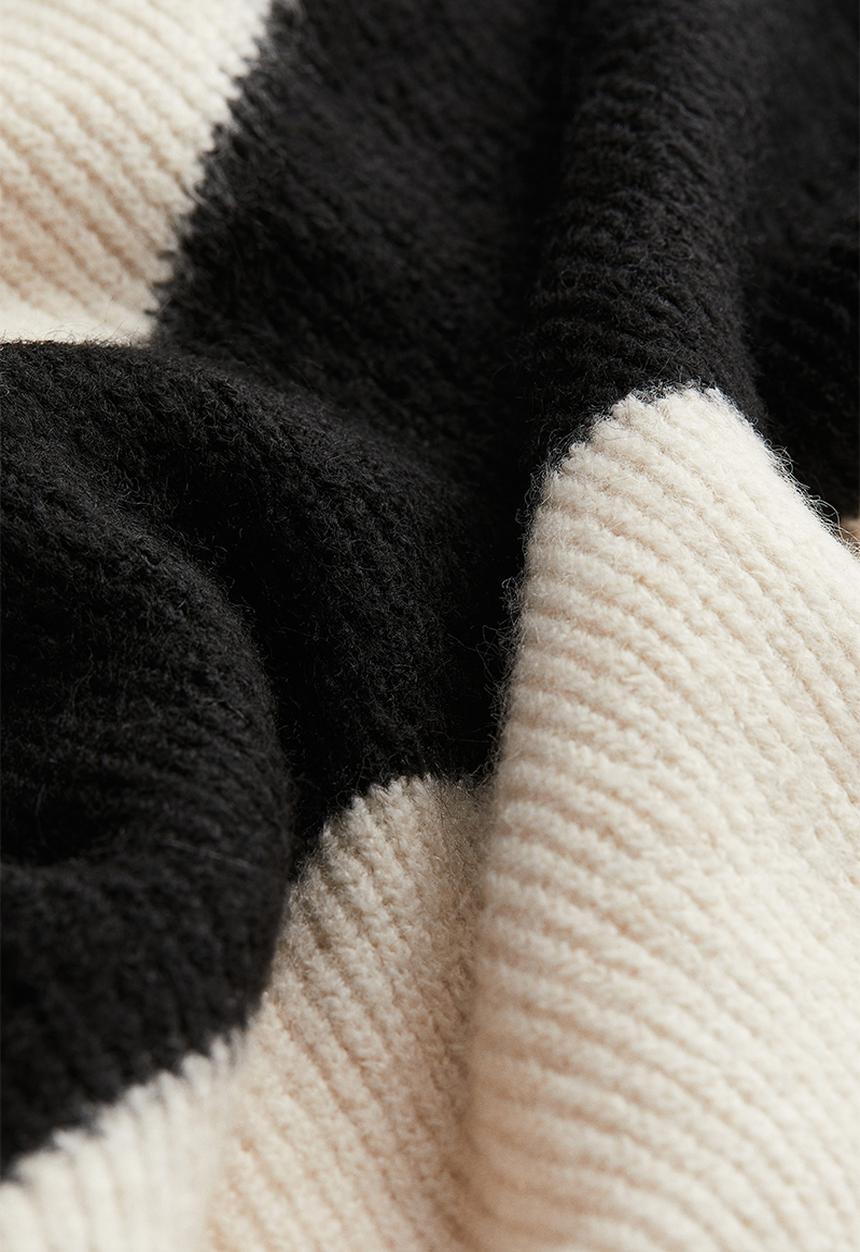 H&M - Jacquard-knit jumper - light beige & black