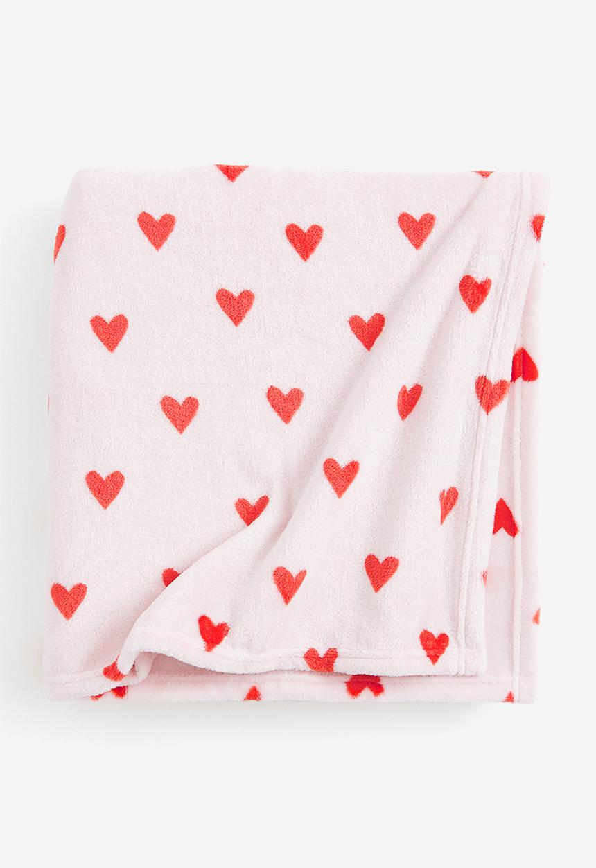 H&M - Patterned fleece blanket - pink