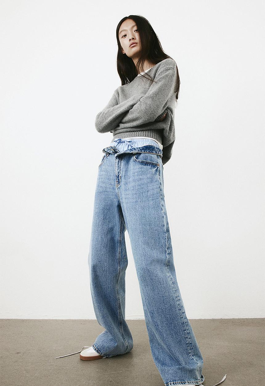 H&M - Wide high jeans - blue