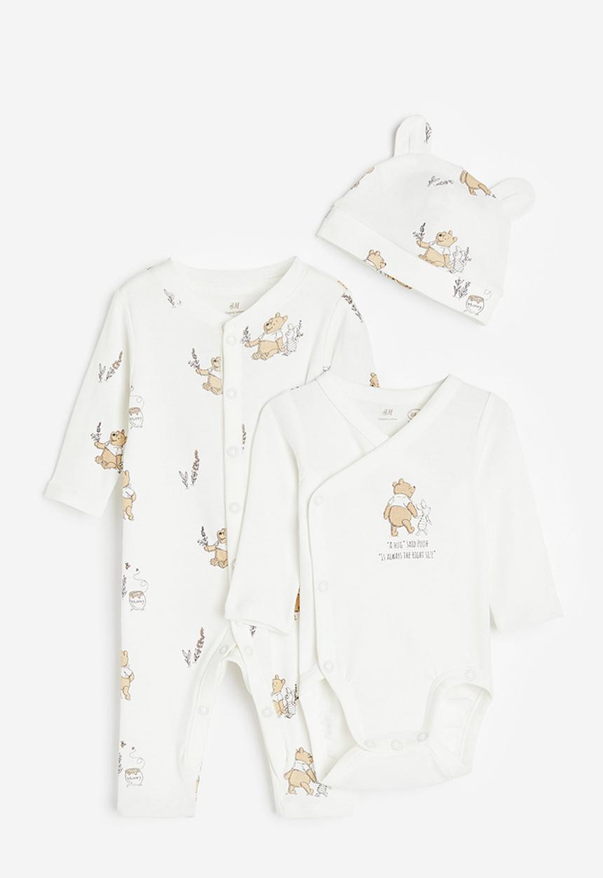 H&M - 3-Piece cotton set - White Winnie the Pooh
