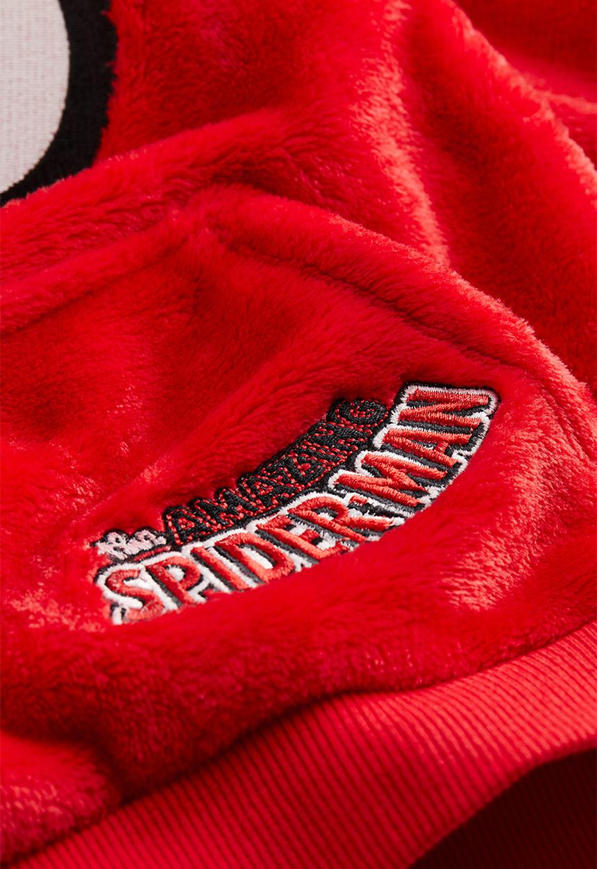 H&M - Printed pile hoodie - red