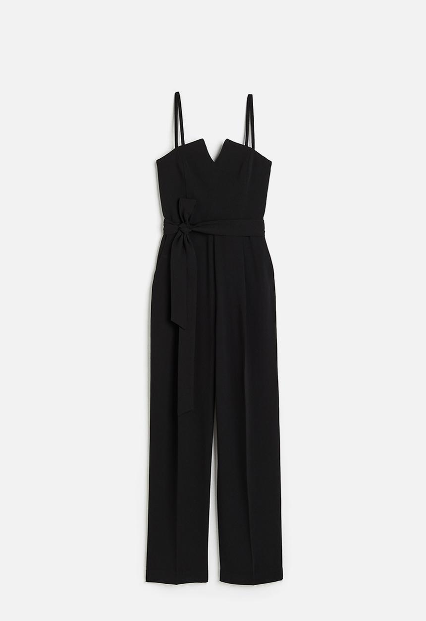 H&M - Tie-belt jumpsuit - black