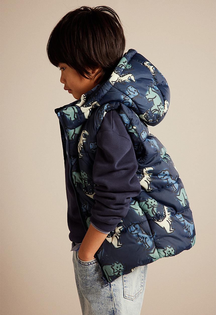 H&M - Hooded puffer gilet - blue