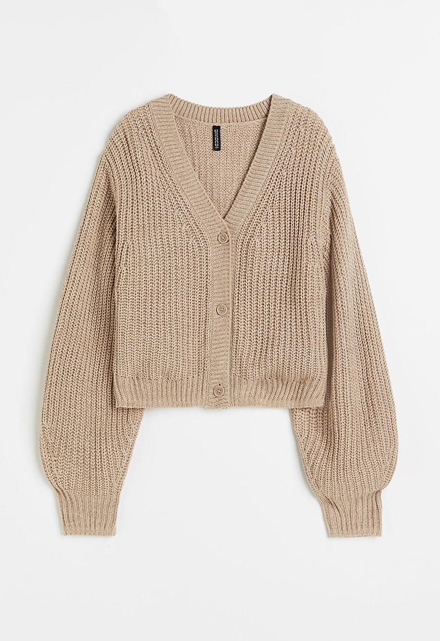 H&M - Balloon-sleeved cardigan - beige