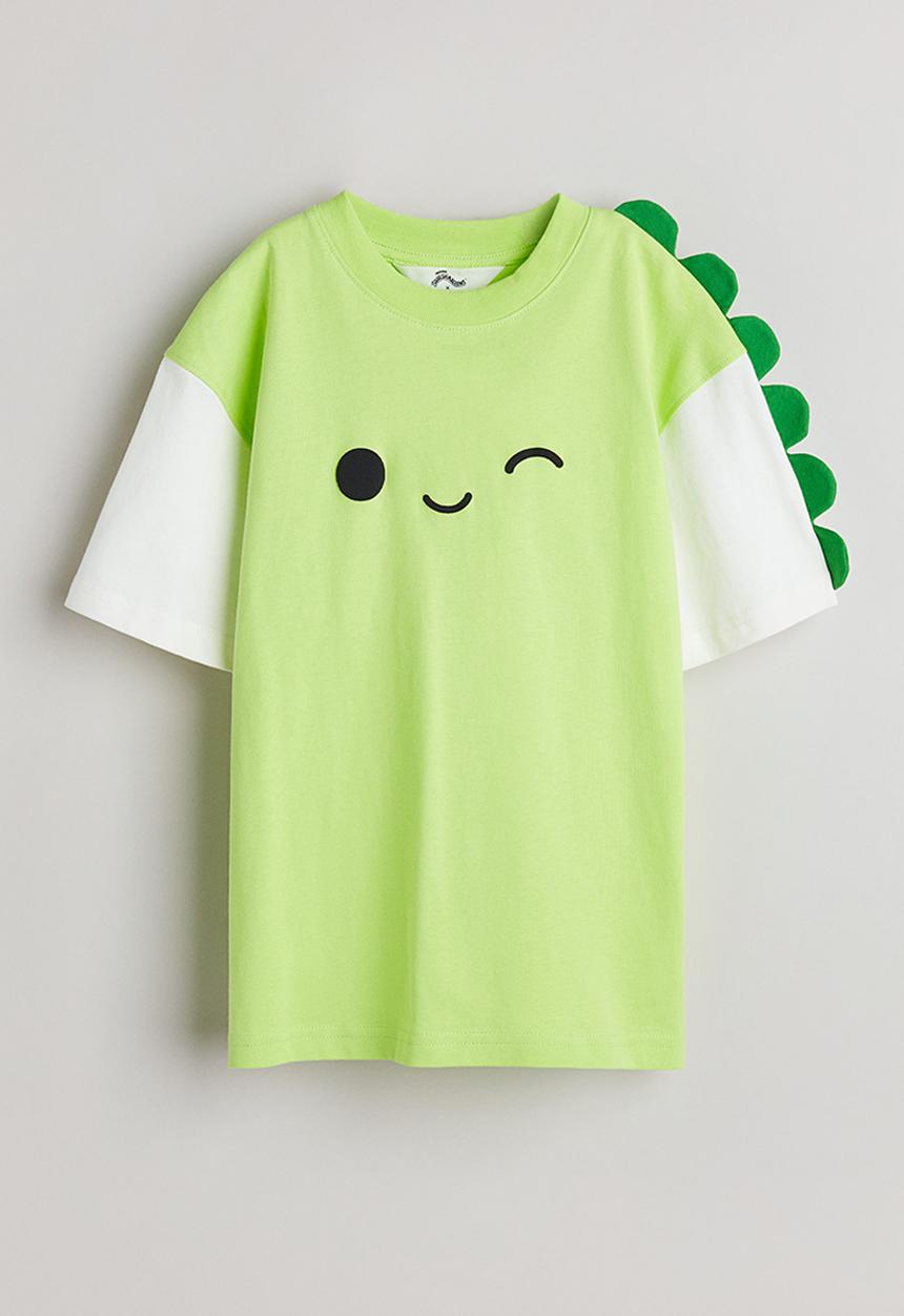 H&M - Oversized printed t-shirt - green,multi