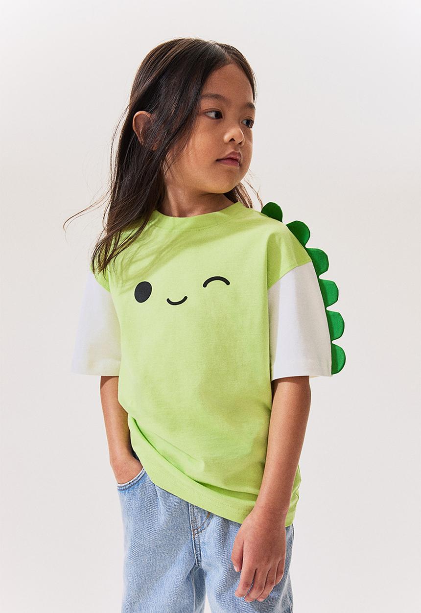 H&M - Oversized printed t-shirt - green,multi