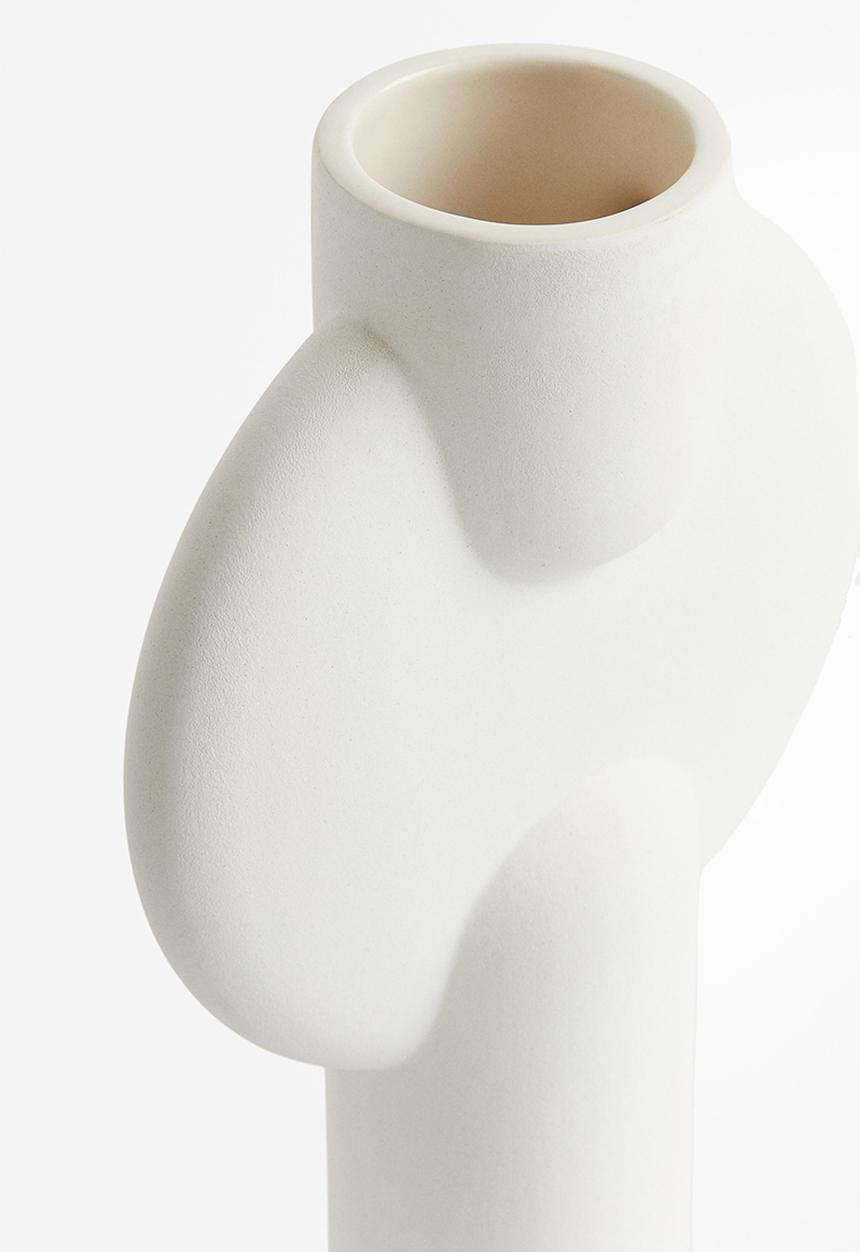 H&M - Tall stoneware vase - white