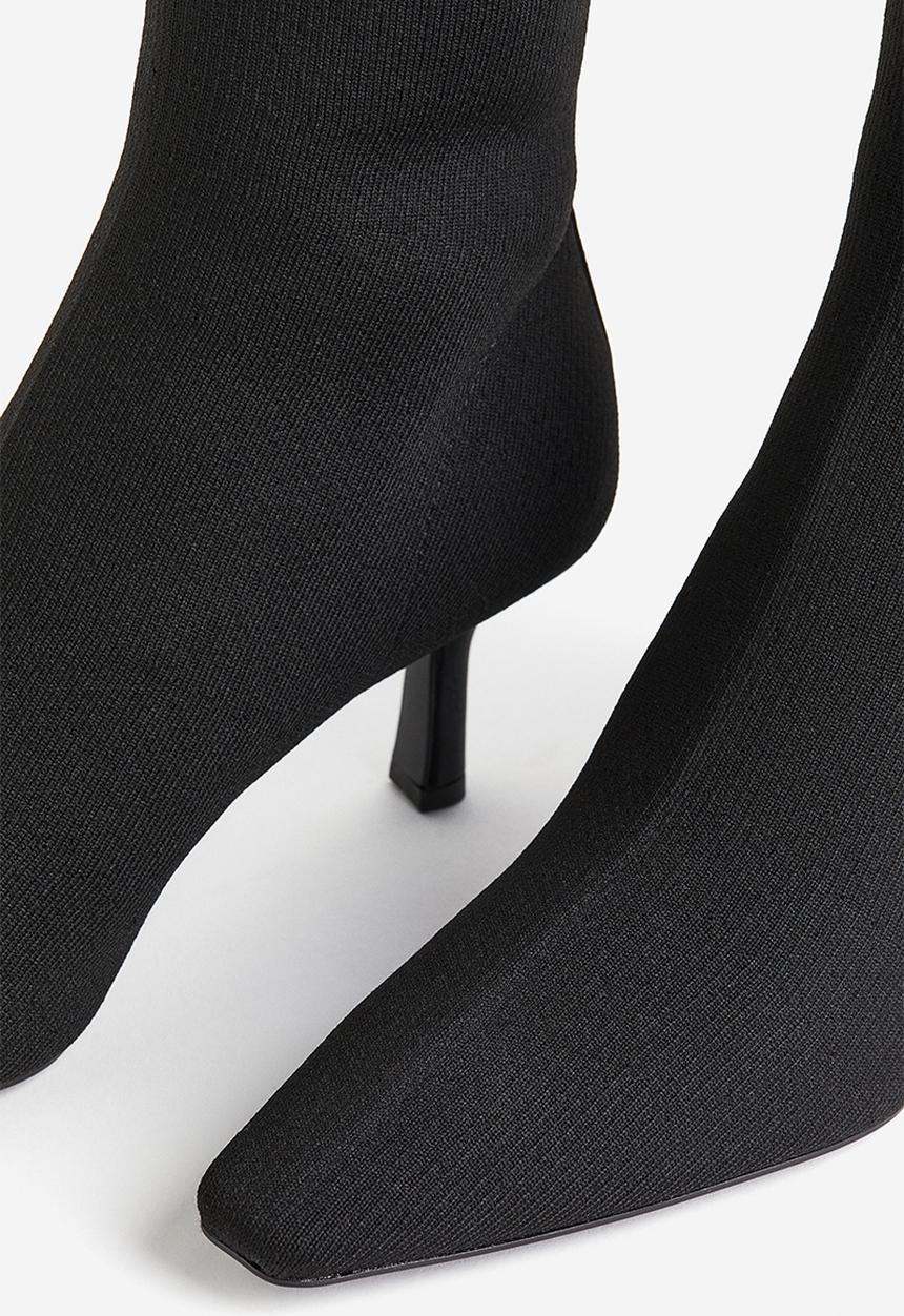 H&M - Heeled sock boots - black