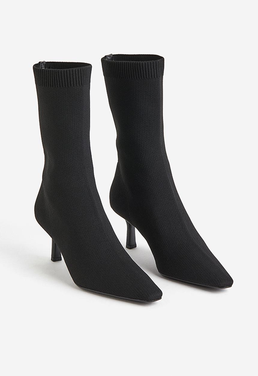 H&M - Heeled sock boots - black