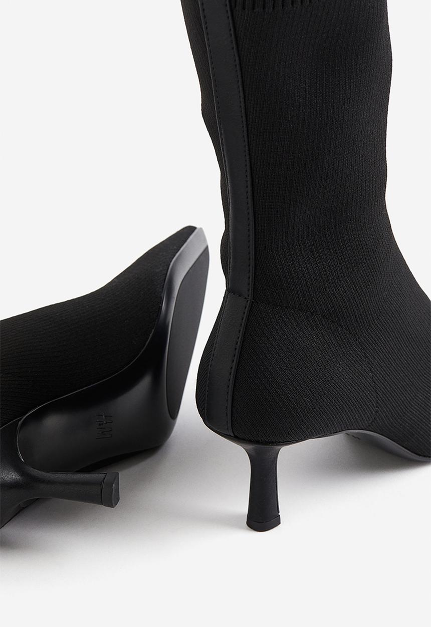 H&M - Heeled sock boots - black