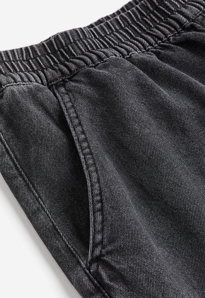 H&M - Wide denim joggers - black