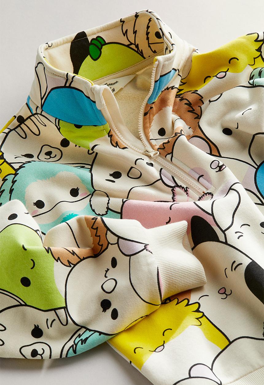 H&M - Patterned zip-top sweatshirt - cream squishmallows