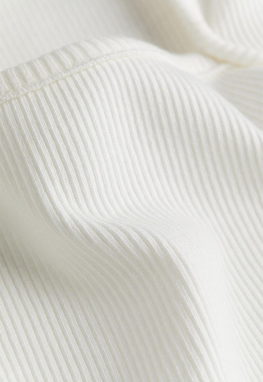 H&M - Ribbed square-neck top - white