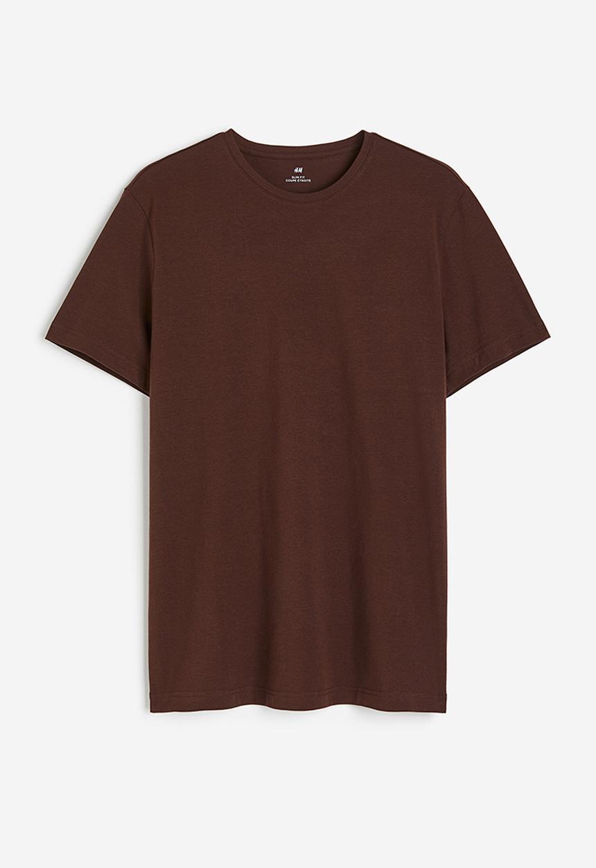 H&M - Slim fit T-shirt - brown