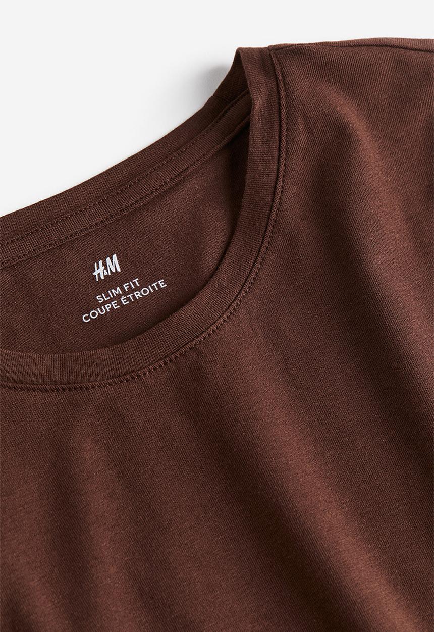 H&M - Slim fit T-shirt - brown
