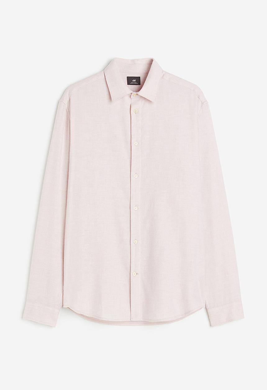 H&M - Regular fit flannel shirt - light pink