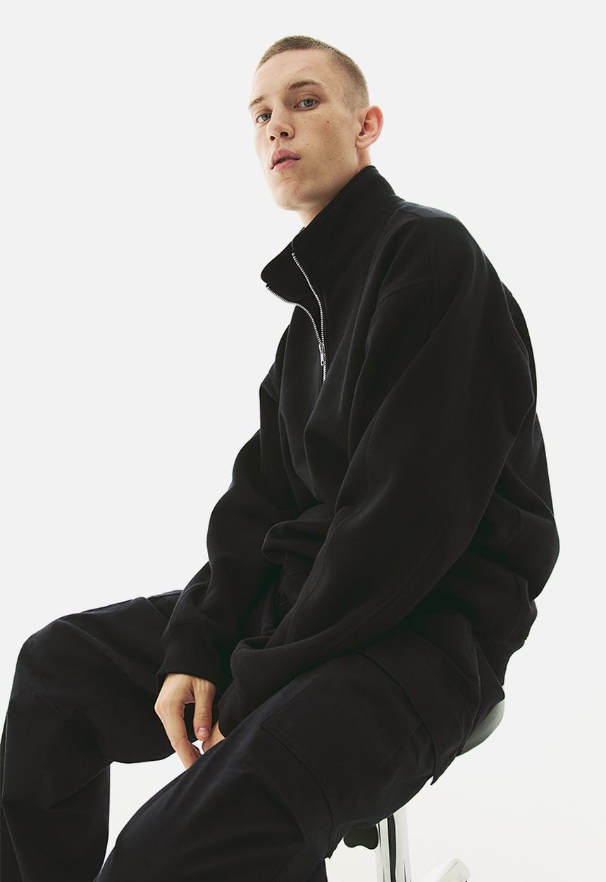 H&M - Thermolite® loose fit zip-top sweatshirt - black