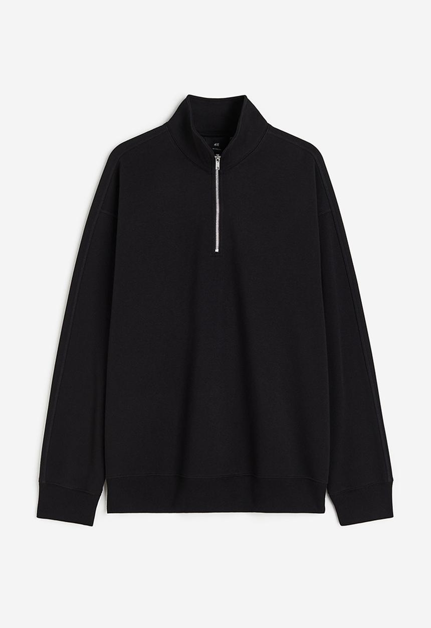 H&M - Thermolite® loose fit zip-top sweatshirt - black