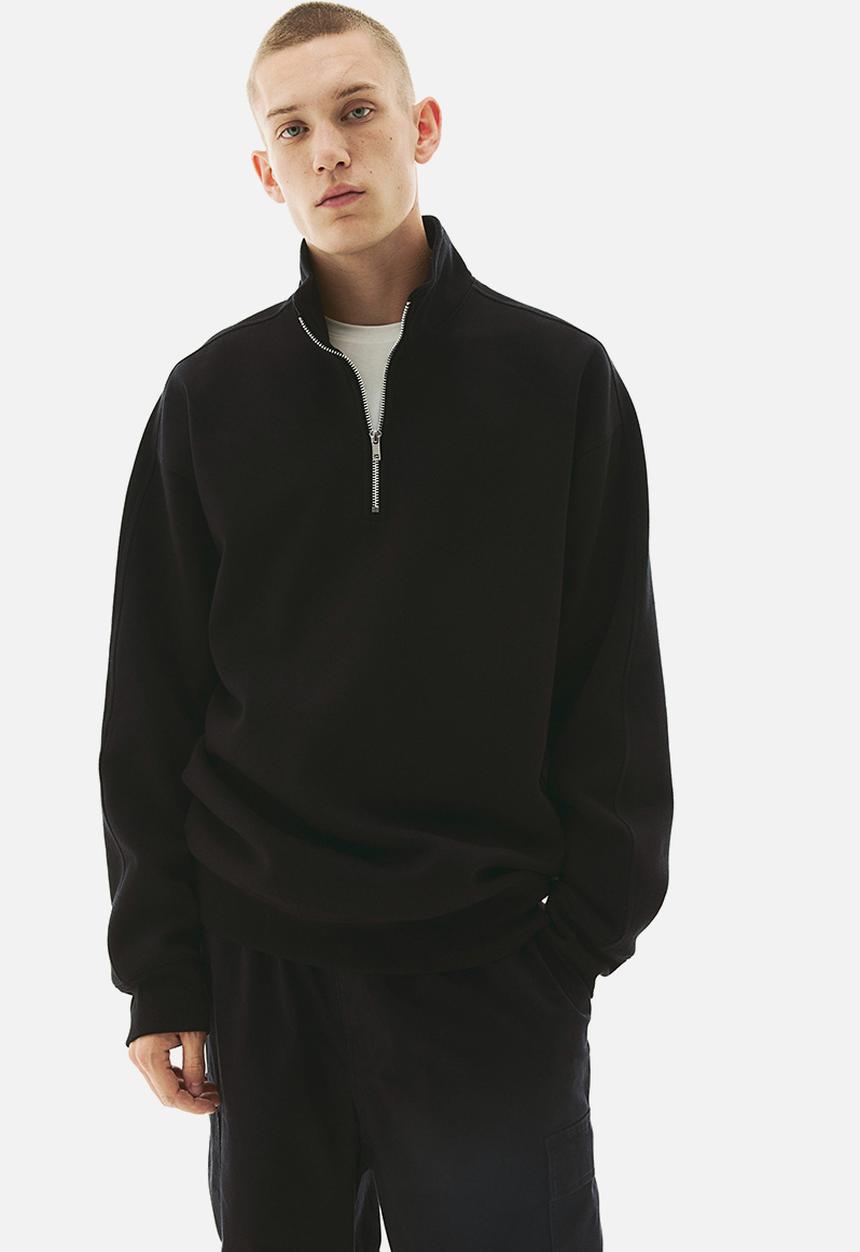 H&M - Thermolite® loose fit zip-top sweatshirt - black