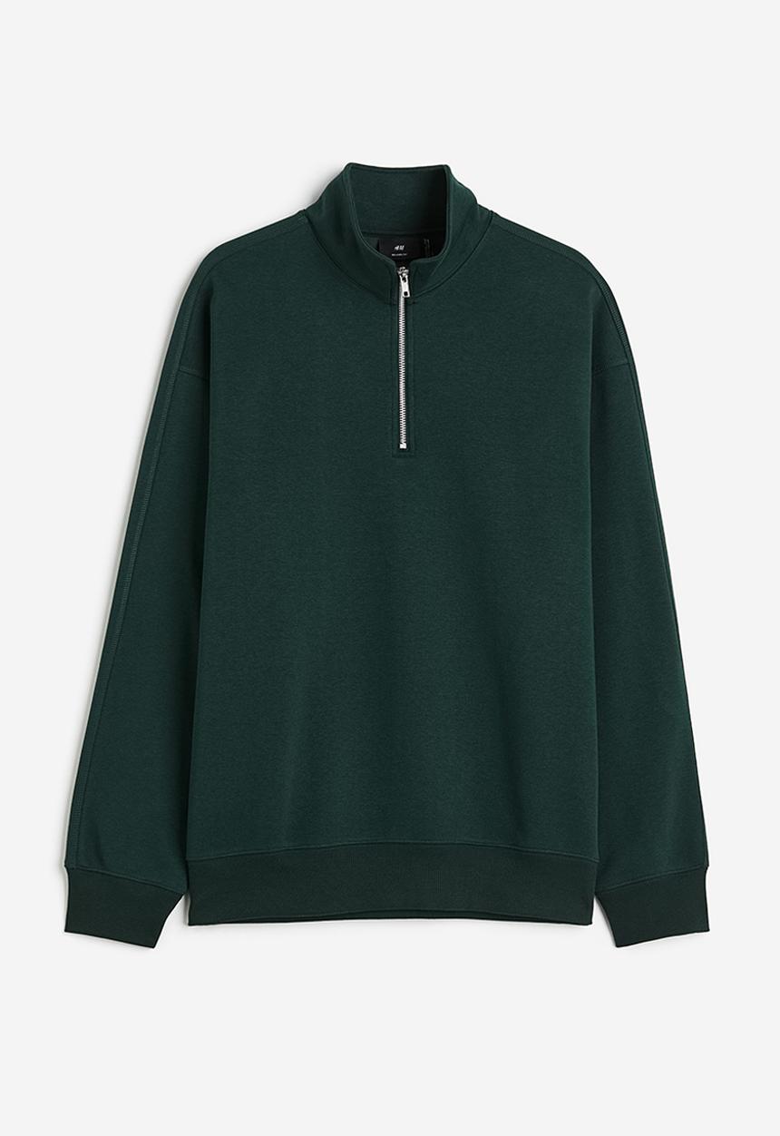 H&M - Thermolite® loose fit zip-top sweatshirt - green