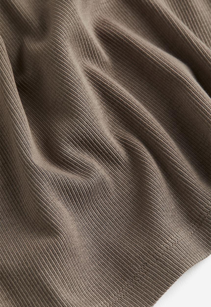 H&M - Ribbed jersey top - brown