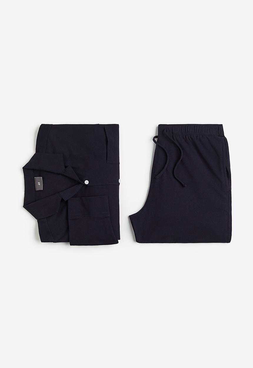 H&M - Relaxed fit cotton jersey pyjamas - blue