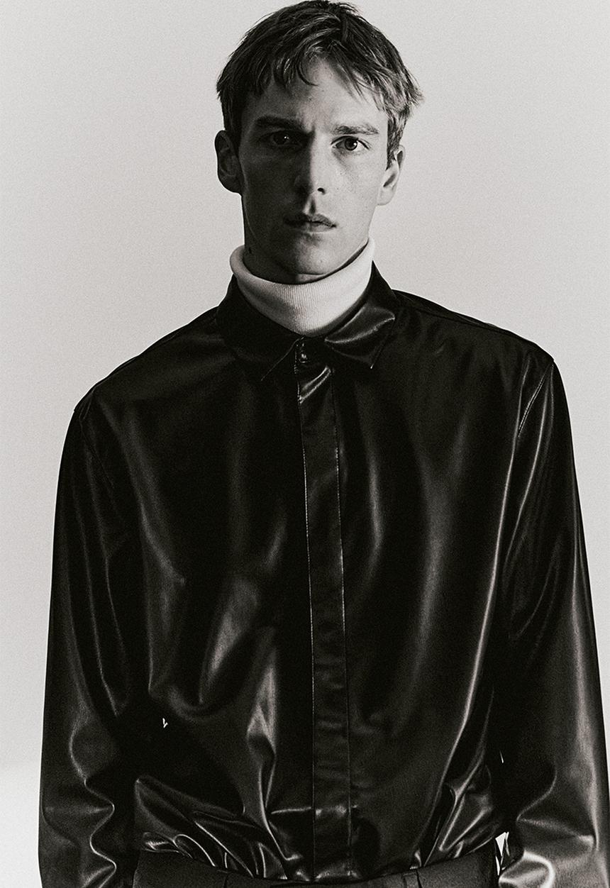 H&M - Regular fit coated shirt - black