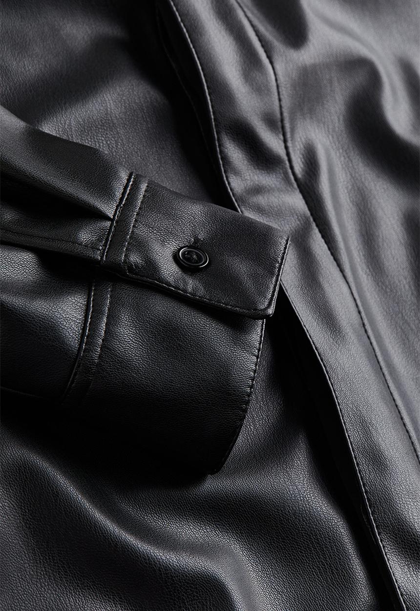 H&M - Regular fit coated shirt - black