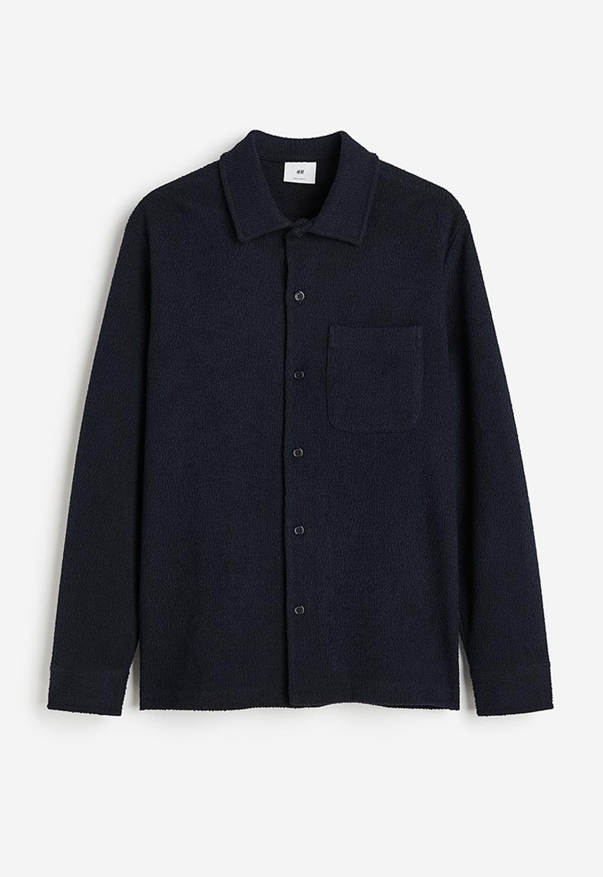 H&M - Regular fit bouclé jersey shirt - blue