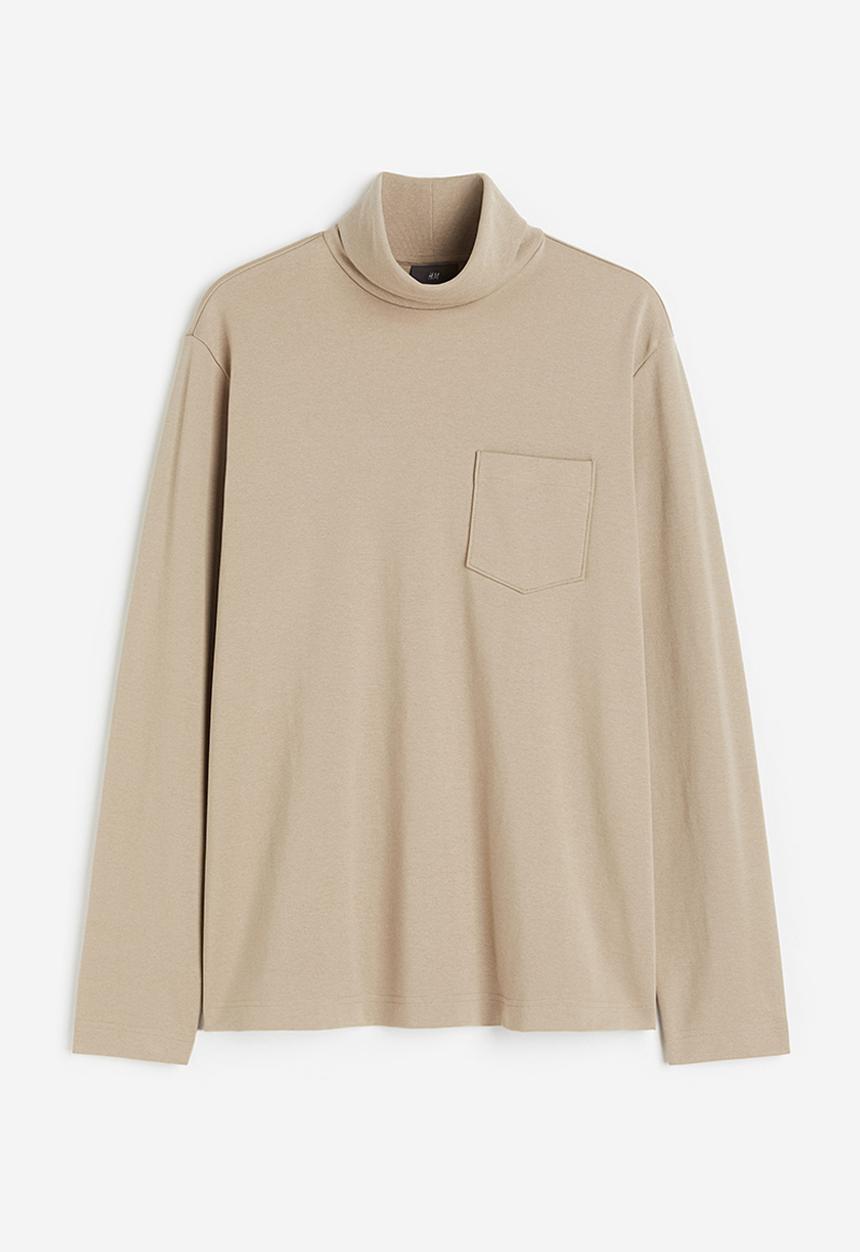 H&M - Regular fit polo-neck top - beige
