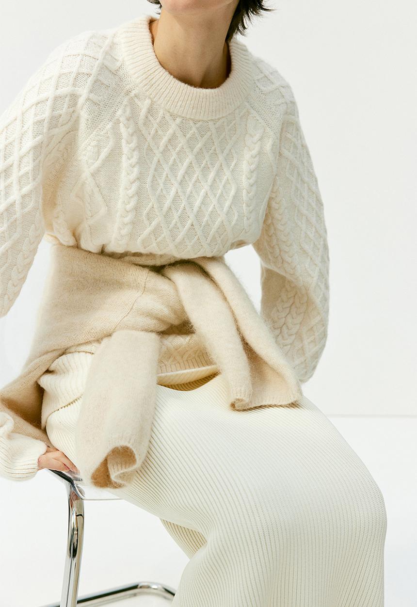 H&M - Cable-knit jumper - beige