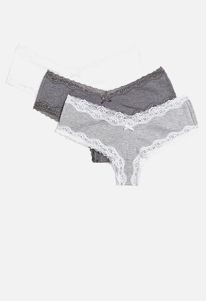 H&M - 3-pack hipster briefs - light grey marl/white