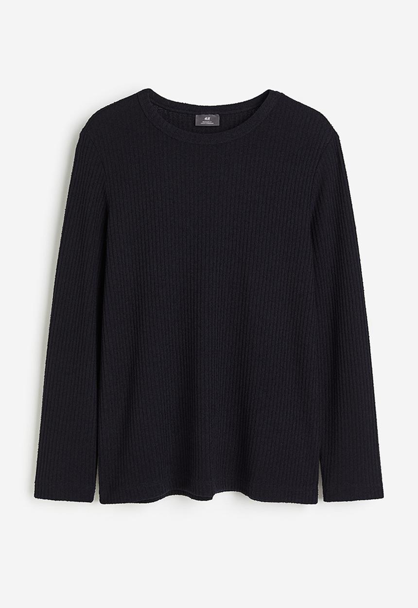 H&M - Regular fit textured jersey top - dark blue
