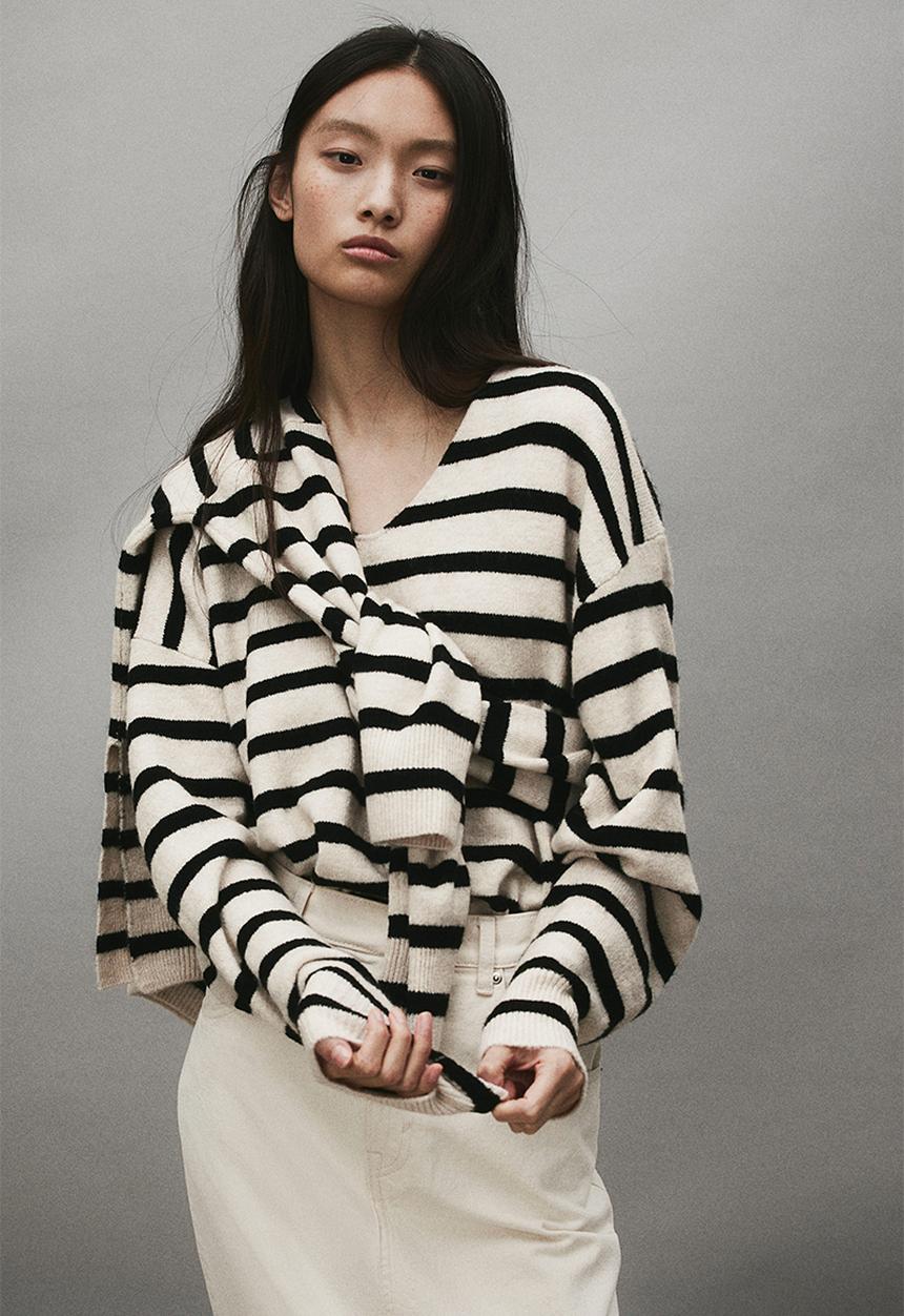 H&M - Oversized jumper - beige, multi