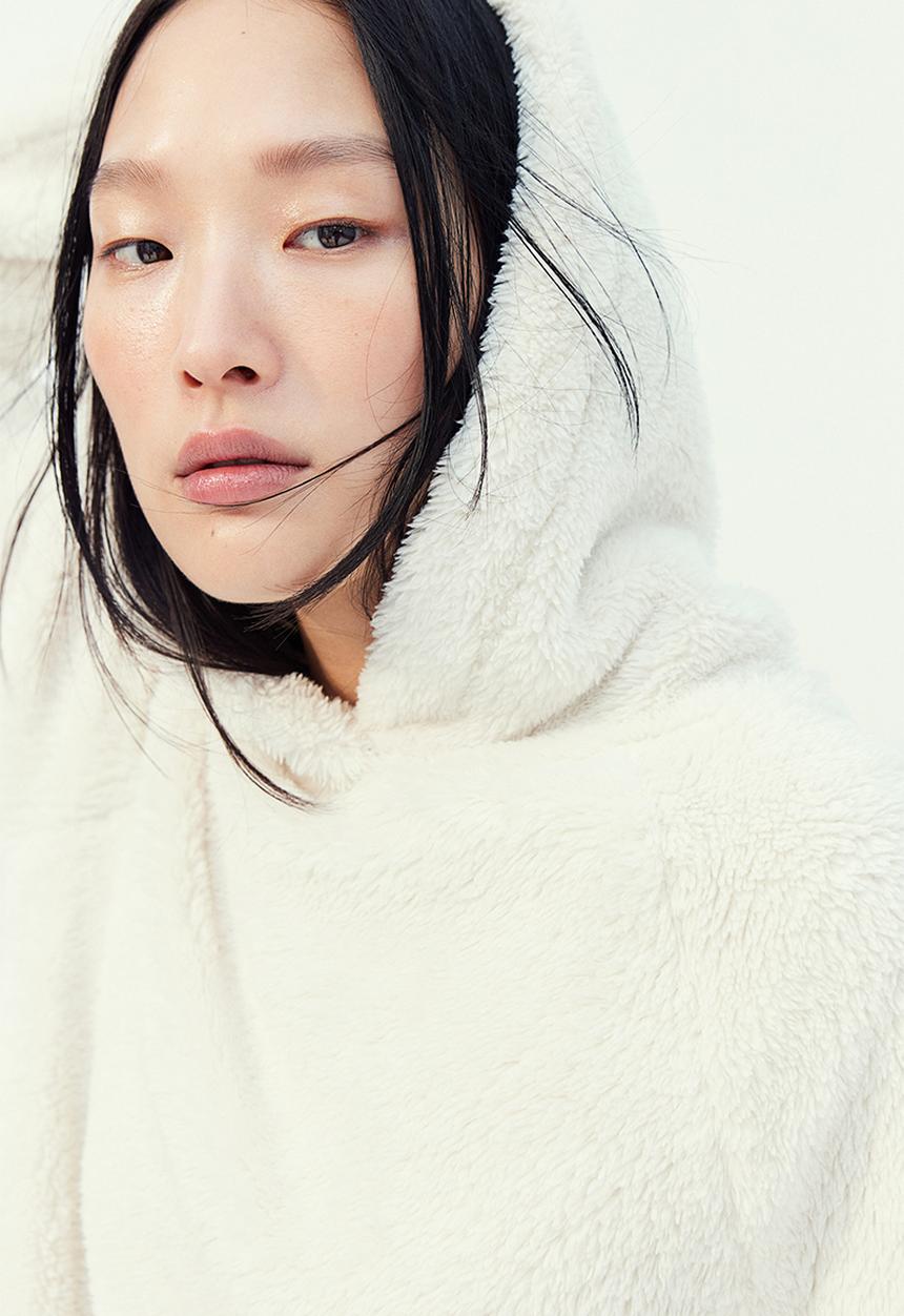 H&M - Pile hoodie - cream