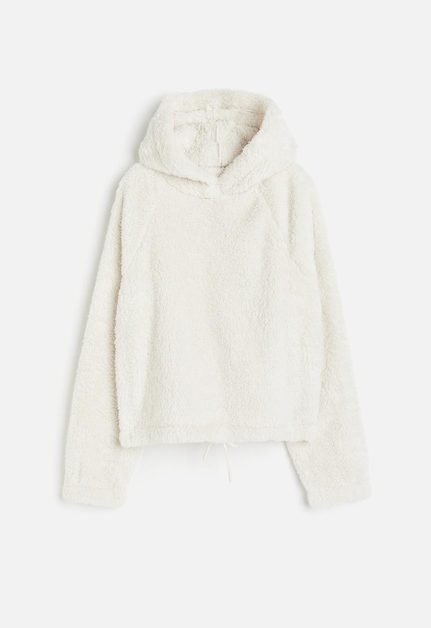 H&M - Pile hoodie - cream