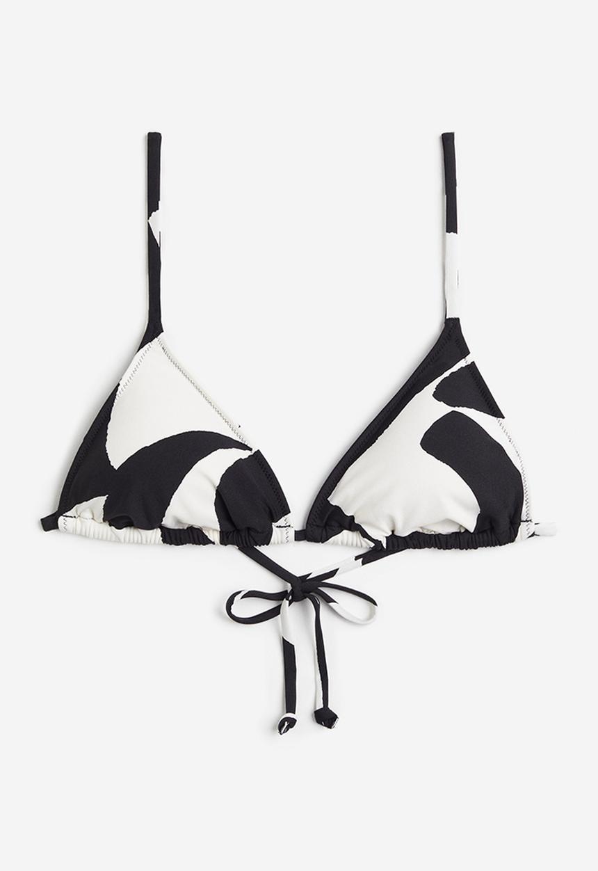 H&M - Padded triangle bikini top - black & white
