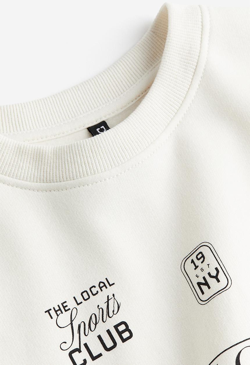 H&M - Oversized motif-detail sweatshirt - white, multi