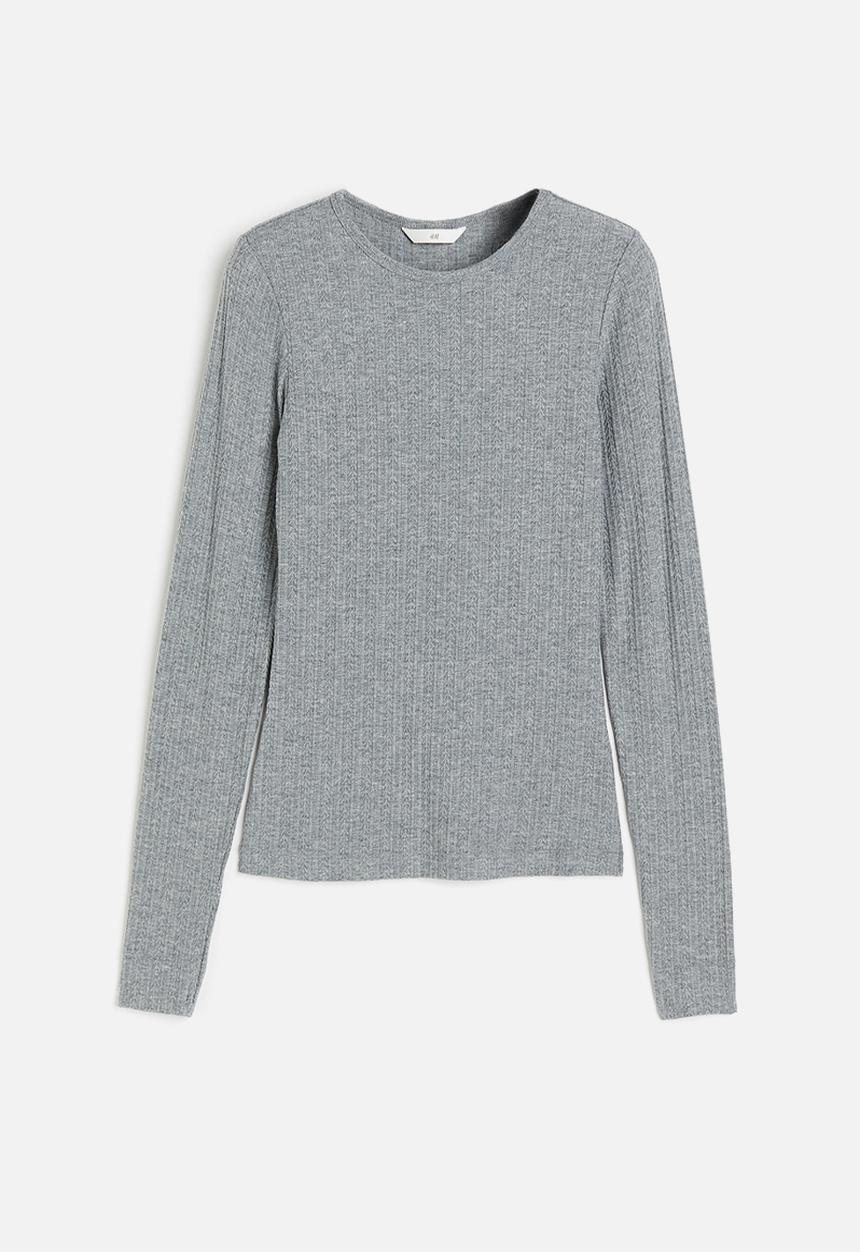 H&M - Pointelle top - grey