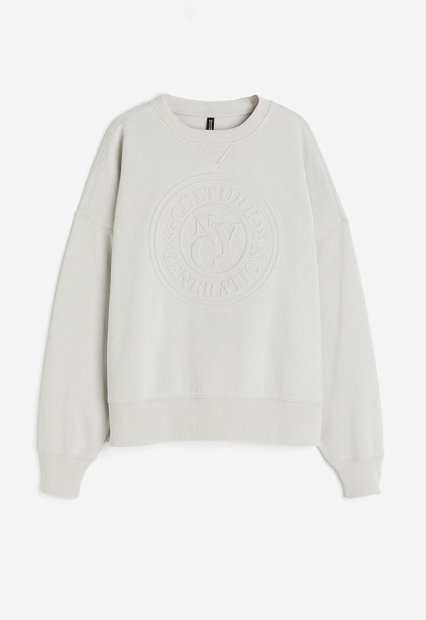 H&M - Oversized motif-detail sweatshirt - grey