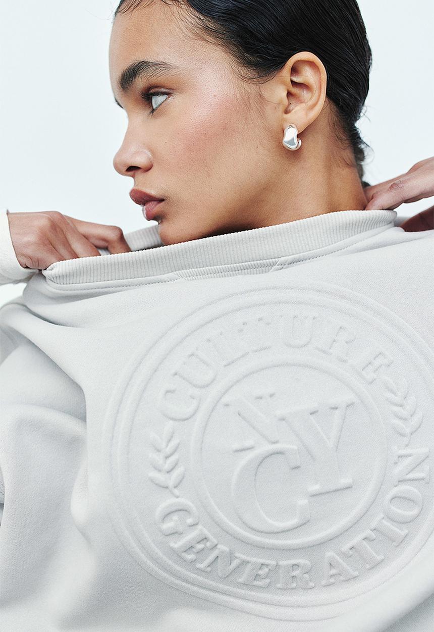H&M - Oversized motif-detail sweatshirt - grey