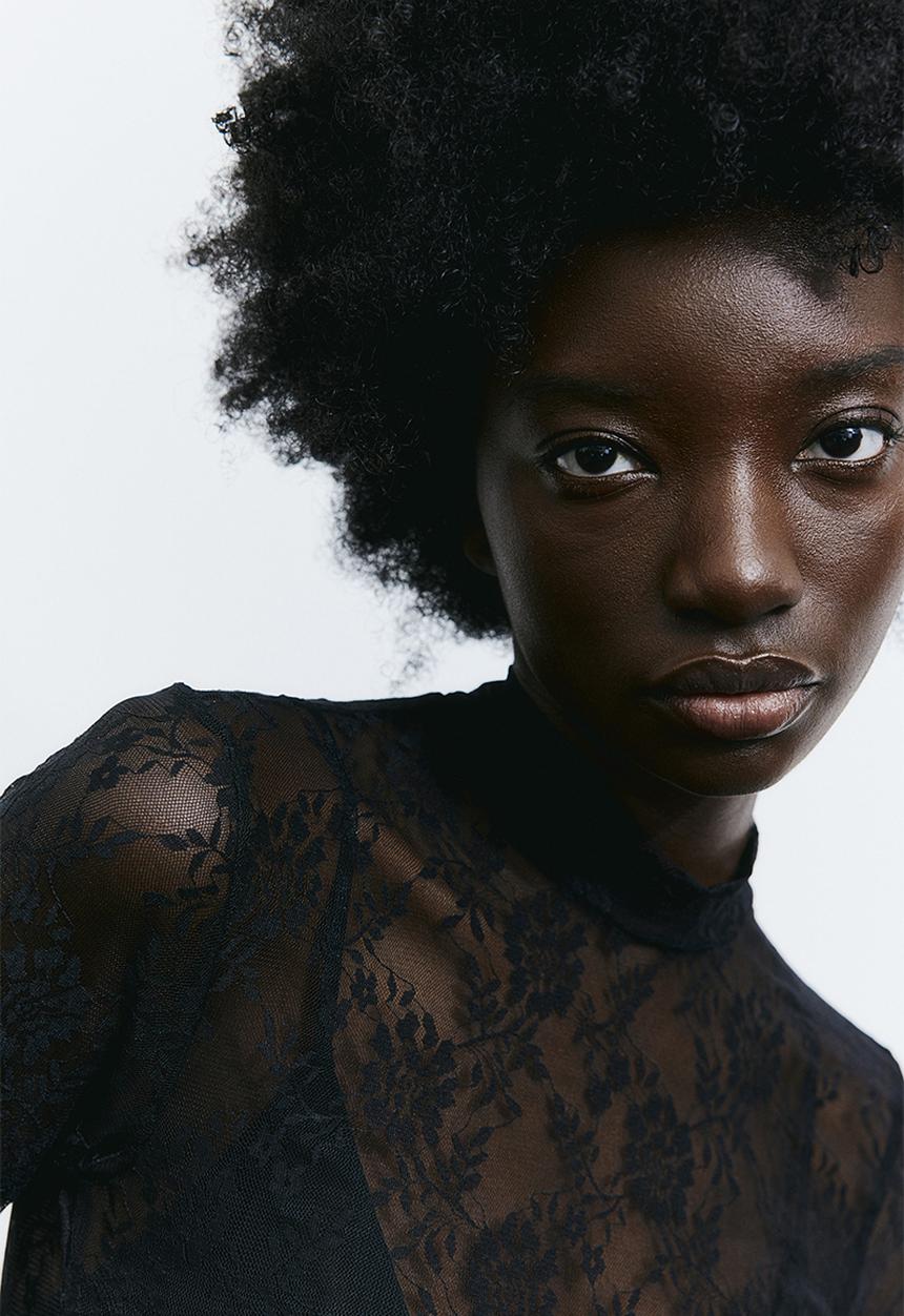 H&M - Turtleneck thong body - black